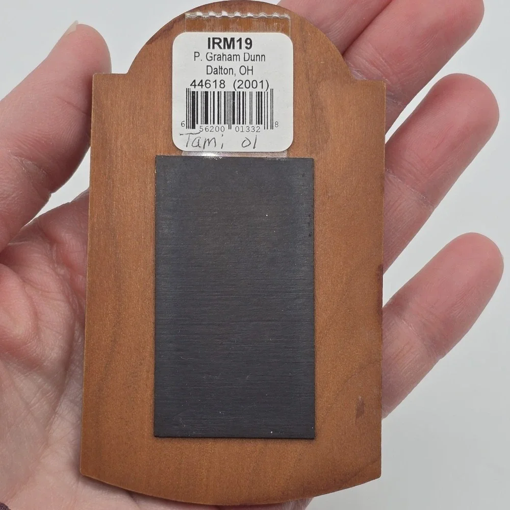 The Ten Commandments Wooden Wood Fridge‎ Magnet Vtg